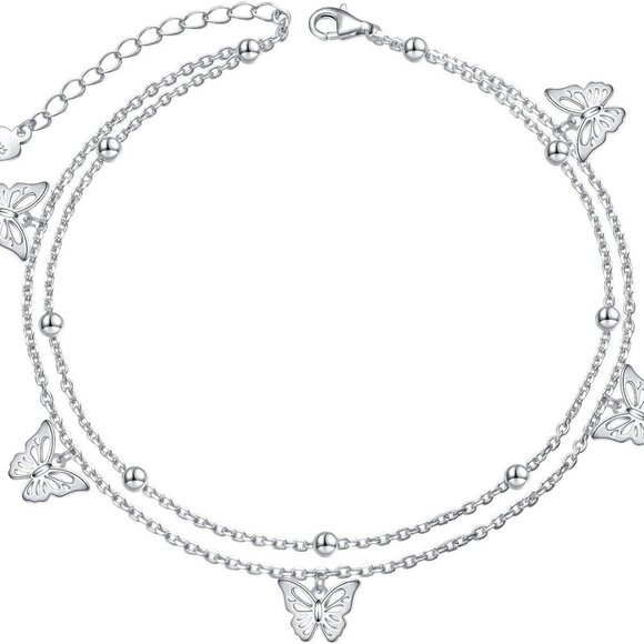 Anklet for Women S925 Sterling Silver Adjustable Foot Ankle Bracelet